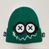 Versión Coreana del Nuevo Gorro de Lana Divertido y Lindo de Robot con Fallos para Mujer Otoño e Invierno Gorro de Punto Cálido Gorro de Lana para Estudiante