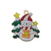 Liga de Metal Gotejamento de Óleo Desenho Animado Série de Natal Boneco de Neve Alce Pingente Pingente DIY Chaveiro Pulseira Acessórios de Joias
