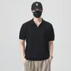 Suéter de Verão 2026 Estilo Old Money Novo com Gola Reversível, Manga Curta, Caimento Solto, Camisa Polo Versátil para Homens
