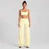 Conjunto de ropa deportiva transfronterizo con hermoso sujetador deportivo de cuello halter en la espalda, conjunto de yoga de secado rápido para correr al aire libre, ciclismo y Pilates