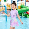 2026 Nuevo Estilo Moda para Niñas Dulce Estilo Princesa Conjunto de Traje de Baño Secado Rápido Traje de Baño Dopamina para Niñas
