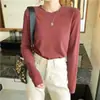 Camiseta Base Grossa de Veludo com Gola Redonda Feminina Outono e Inverno Nova Moda Slim Fit Camiseta de Manga Longa Escovada Tendência Feminina
