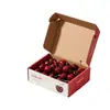 Caixa de Embalagem Personalizada para Cerejas, Tampa e Base de Papel Personalizadas para Frutas com Estampagem Dourada, Caixa de Presente Grande para Cerejas 0,5kg-Peça, Feita Sob Medida
