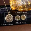 Moda en joyería árabe de Oriente Medio, collar circular hueco de circonita y conjunto de pendientes, accesorios para vestido de novia