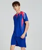 Traje de futebol adulto respirável e absorvente de suor, camisa de competição, shorts esportivos, top de treino, roupas de basquete de manga curta