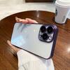 Adecuado para iPhone 15Pro, funda de teléfono móvil de titanio esmerilado, Apple 14, galvanoplastia transparente 13 con película de lente, juego de 12 piezas