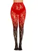Meia-calça Arrastão Jacquard Preto Transfronteiriça Cintura Alta Esqueleto Vazado Meias Sexy Tamanho Plus Modelador Estilo Europeu e Americano Leggings