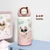Botella de agua de dibujos animados de alta calidad y elegante, taza térmica de acero inoxidable para niños, lindo diseño nuevo, taza térmica portátil para que los estudiantes la lleven a la escuela