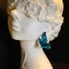 Pendientes Vintage "Teal Fly" Mariposa Azul de Buena Xinyu