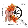 Corona de calabaza y piña Decoraciones para puertas y ventanas Corona de vid de hoja de arce y baya de Acción de Gracias Decoración de pared Corona de Acción de Gracias