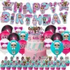 Muñeca Sorpresa L Decoración para Fiesta de Cumpleaños Suministros Banderín Bandera Bandera para Pastel Set de Globos
