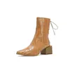 Botas femininas grossas profissionais e da moda para outono e inverno, botas de cavaleiro, botas Amazon, novo comércio exterior, Europa e Estados Unidos, xadrez, cano curto