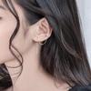 Plata de ley S925 clip para la oreja con borla larga aretes de moda para niñas versátiles Super hada líneas de la oreja diseño de nicho exquisito para la oreja
