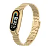 Adecuado para Correa Xiaomi Mi Band 8, Pulsera Estilo Hebilla de Eslabones de Bambú de Acero Inoxidable, Caja de Metal, Correa Xiaomi Mi Band 7