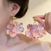 Pendientes Estilo Vacaciones en la Playa, Nuevos Pendientes de Flor de Tela Primavera Verano para Mujer, Modernos y Dulces, Pinzas para Orejas de Bobina de Mosquitos