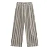 Pantalones casuales de lino ligeros de pierna recta para hombre para el verano, pantalones a rayas estilo coreano, pantalones largos versátiles holgados y fluidos para hombre