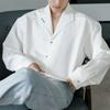 Moda da moda masculina outono vermelho vintage nicho design camisa masculina casual manga longa camisa