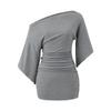 Vestido Corto Sexy de Estilo Francés con un Hombro y Manga Acampanada, Mini Vestido Bodycon Ajustado Ceñido a la Cintura de Verano