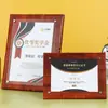 Madeira criativa A4 polegadas licença empresa agente franqueado Medalha de madeira acrílico certificado de honra placa set table