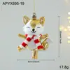 Novo Pingente de Plástico com Glitter Dourado Desenho Animado Decoração de Árvore de Natal Janela