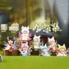 Xiaohongshu Estilo Chino Antiguo Espíritu de Nueve Colas Caja Sorpresa Decoración de Escritorio Figura de Resina Regalo Venta Directa de Fábrica