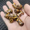 Ágata Weathered Tianzhu de Tres Ojos Lutong Jade Perlas Sueltas Diente Ágata Amarillo Perlas de Barril Columna Recta Tubo Recto Accesorios de Joyería Perlas