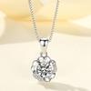 Collar de Plata de Ley S925 de Trébol de Cinco Hojas para Mujer, Cadena para Clavícula Personalizada Estilo Coreano Incrustada con Diamantes, Colgante de Flor de Cinco Pétalos Moderno y Versátil Venta al por Mayor
