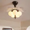 Lámpara de Techo para Dormitorio con Viento Usada Lámpara Colgante Retro Sensación de Lujo Alto Gama Luz para Mesa de Comedor Francesa 6 Iluminación Nueva para Restaurante Madera Hierro