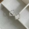 Pendientes de plata de ley S925 estilo coreano con textura extraterrestre simple, joyería exagerada de moda para la industria pesada, venta al por mayor
