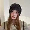 2026 Nuevo Gorro Holgado Estilo Americano con Estampado de Leopardo para Mujer, Gorro Perezoso de Primavera y Otoño, Gorro Versátil Transpirable para Clima Frío