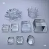 Bola de Cristal Vidrio Transparente Base Transparente Exhibidor de Bolas Base Cuadrada Almacenamiento Esférico Adornos