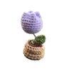 Plantas en Maceta Mini Lindas Tejidas a Mano Crochet Lana Girasol Decoración para Consola Central de Coche Adornos para Mujeres