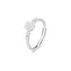 Anillo de camelia dulce y fresca de plata esterlina S999 con circonita de alto sentido, anillo de dedo ajustable, anillo de cola al por mayor