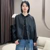 Jaqueta Curta de Couro Gola Redonda Estilo Coreano para Mulheres 2025 Primavera Novo Design Pequena Estilosa Redutora de Idade Versátil Top