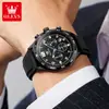 Reloj de Cuarzo para Hombre Oulisi Marca Nueva Multifuncional con Correa, Cronógrafo, Luminoso, Resistente al Agua, Reloj de Moda para Hombre