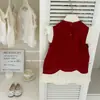 Novo Vestido Cheongsam Vermelho Estilo Chinês Nacional para Meninas, Colete de Verão, Vestido de Tela, Moda para Meninas, Saia Curta Modificada