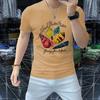 Camiseta de manga corta con cuello redondo para hombre, diseño de explosión de moda de verano, con estampado de personalidad, de media manga, estilo jersey.