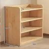 Estante de livros de madeira maciça, estante simples de piso para a sala de estar, prateleira de armazenamento para estudantes, armário de armazenamento multicamadas para quartos de crianças e quartos