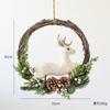 NUCHI Corona de ratán de alce navideño transfronterizo para colgar en la puerta, floristería, centro comercial, cadena de tiendas, decoración navideña