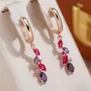 Pendientes Colgantes Rongxing de Circonita Cúbica de Color Europeo y Americano, Pendientes Colgantes de Circonita Cúbica Forma Marquesa Gota de Agua, Cierres para Pendientes Colgantes, Accesorios para Vestidos de Banquete y Noche para Mujer, Fábrica al por Mayor
