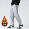 Calças Jogger Grossas com Pelúcia Outono e Inverno Masculinas Largas Versáteis Esportivas Casuais Tamanho Grande Masculino Calças Longas Quentes