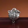 Ciervo Dorado Rey 990 Plata Pura Estilo Vintage Colgante de Cuerda Trenzada DIY Hecho a Mano Accesorio de Plata Granate Producto Nuevo