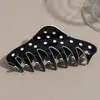 Versión Coreana Nuevo Pinza de Tiburón de Lunares Blancos y Negros Estilo Chanel Pequeño Pinza de Garra Grande Francesa Accesorio de Cabello Versátil de Moda