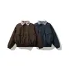ORIGTEEN Chaqueta de Trabajo Retro Japonesa de Moda con Solapa de Lana de Cordero Abrigo de Algodón Ropa de Invierno de Algodón para Hombre MY9020