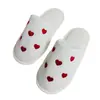 Zapatillas de Corazón Desechables para Invitados de Hotel, Gruesas, Antideslizantes, para Viajes, Salón de Belleza, Bed & Breakfast, Tejido de Punto de Algodón y Poliéster