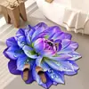 Tapete de Chão de Veludo Cristal Florido Visão Estéreo 3D Tapete de Sala de Estar Tapete de Porta de Entrada Resistente a Manchas e Desgaste Tapete para Pés