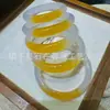 Pulsera de ágata de una sola pieza en colores de caramelo, pulsera de calcedonia translúcida y delicada color amarillo hielo, pulsera de jade de ágata natural, accesorio de regalo para mujer