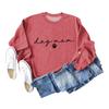 Amazon deseo transfronterizo suéter casual de manga larga con estampado de letras de mamá de perro para mujer europea y americana, top de cuello redondo