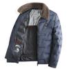 Ropa acolchada de algodón para papá de mediana edad y ancianos, cuello de piel grueso regular de invierno desmontable, ropa acolchada de algodón de grafeno de invierno con recolección en caliente, cálida