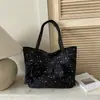 2026 nueva bolsa de lona de moda estilo coreano con lunares, bolso de mano, bolso tote con lazo, bolso de hombro para la oficina, moderno